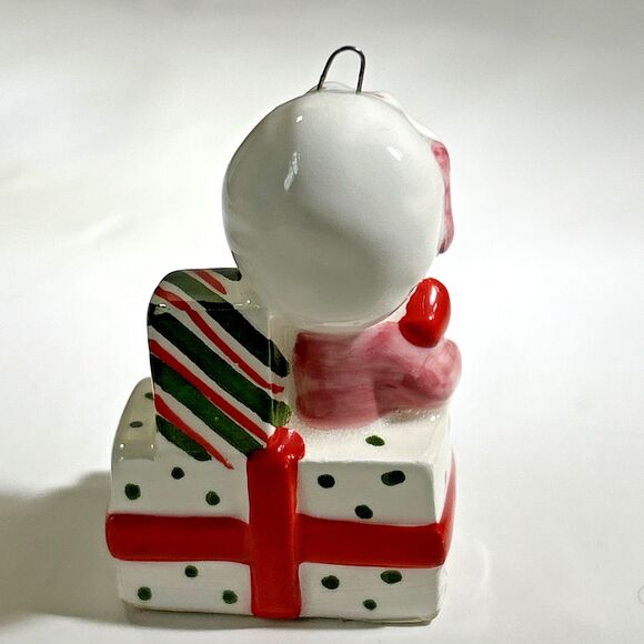 Vintage 1970s Joan‎ Walsh Anglund Girl w/ Gifts Ceramic Christmas Ornament Japan - Picture 3 of 6